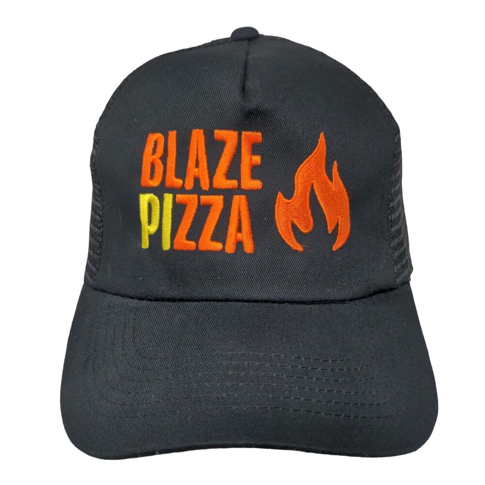 Blaze Pizza Snapback Trucker Hat Black OSFM Adjustable Embroidered Mesh Back Hit